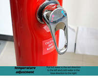 Colonne de douche solaire autoportante rouge 18LPVC pour jardin, avec tuyau, eau chaude et froide, ensemble de douche extérieure 2170x110mm