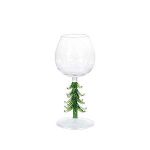 Copa de Vino Tinto Alta con Forma de Árbol de Navidad, Copa de Vidrio Tridimensional con Diseño de Árbol de Navidad - Product Image 1