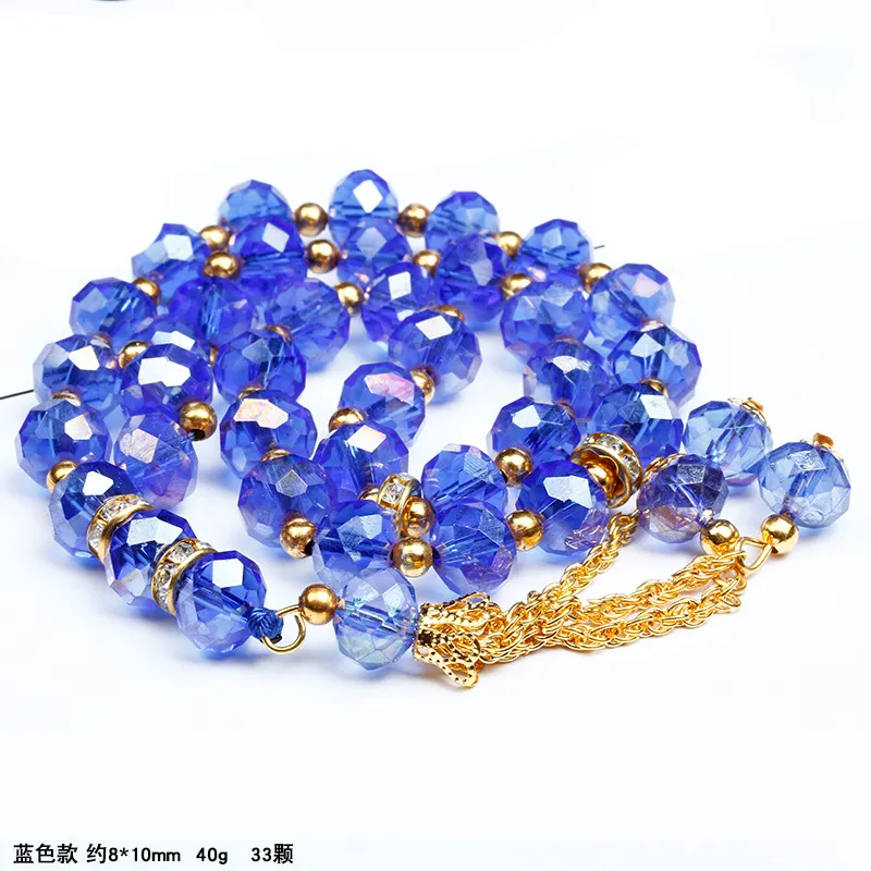 Handmade Tassel Islamic Rosary Prayer Beads Bracelet Muslim Crystal Jewelry