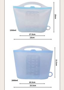 Sac de conservation alimentaire réutilisable en silicone avec poignée, sac de conservation en silicone hermétique à fermeture éclair, récipient alimentaire anti-fuite - Product Image 4