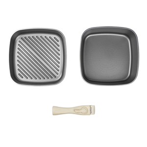 Nhà bếp không dính vuông Die Cast Cookware Set đồ dùng nhà bếp Kim loại 3 cái không dính nhôm nấu ăn nồi Set có thể tháo rời Pan xử lý - Product Image 5