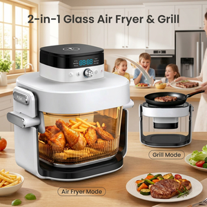 2 In 1 Glass Air Fryer Grill 7QT Friggitrice Ad Aria Con Vetro Digital Air Fryer <b>Oven</b> For Italy OEM - Product Image 1