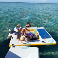 Plateforme flottante gonflable robuste en PVC de qualité commerciale pour jet ski et yacht, ancrable et stable pour usage en marina