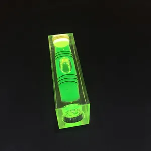 Mini vuông nhựa Mức độ tinh thần bong bóng Mức độ tinh thần lọ với màu xanh lá cây/Màu Vàng