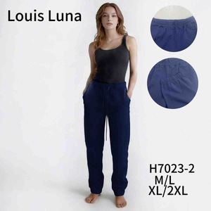 Pantalones Casuales para Mujer HDJ, Tallas M/L/XL/2XL, Transpirables, de Algodón, Largos, con Cordón, Cintura Alta, Corte Holgado, Color Sólido, Otoño - Product Image 2