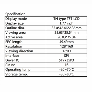 Hexing 1.77 inch st7735p3 SPI TFT <span class=keywords><strong>LCD</strong></span> hiển thị Module 128x160 độ sáng cao LED Đèn nền cho <span class=keywords><strong>Diy</strong></span> - Product Image 6