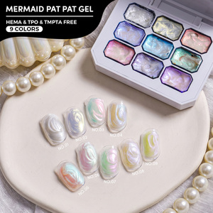 Colección de gel JTING Pearl 9-Grids Mermaid Pat Pat, gel 3 en 1 con esponja para aplicar, gel de textura 3D, sin HEMA/TPO, para decoración de uñas. - Product Image 1