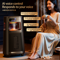Nouveau Ventilateur Chauffant Portable PTC au Graphène pour Bureau à Domicile 2026, Effet Flamme, Chauffage d'Espace avec Humidificateur Intégré, Économe en Énergie CE FCC UL