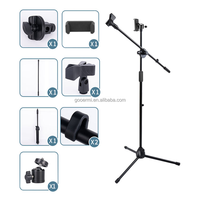 Support de microphone multifonction MS-014-103 avec support pour téléphone pour l'enregistrement de podcasts et de spectacles en direct