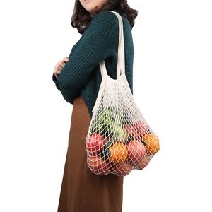 Hot Sale Organic Sustainable Reusable Shopping Long Handle 100% Cotton Mesh <strong>Bag</strong> - Product Image 2