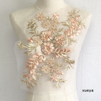 Robe de mariage 3D fleur noire ABS perle perlée broderie Patch maille tissu africain dentelle Applique coudre