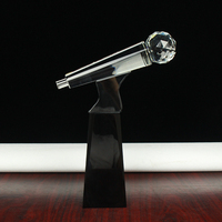 Offre Spéciale Nouveauté 2026 Trophée Microphone en Verre Cristal pour Prix de Chant et de Musique