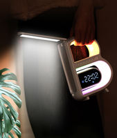 Haut-parleur de charge sans fil 20W avec horloge LED et lumière d'ambiance RVB, Bluetooth pour chambre à coucher et bureau