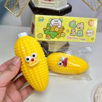 Jouets anti-stress créatifs en gros : Balle de maïs TPR souple et mignonne à presser, jouets anti-stress à pincer au doigt en forme de maïs