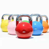 Kettlebell de compétition, kettlebell de musculation à code couleur pour l'entraînement de force, le CrossFit, la salle de sport et les entraînements à domicile, 4 kg-32 kg