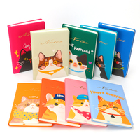Ensemble de carnets de notes esthétiques en cuir PU à couverture rigide avec personnages de dessins animés créatifs pour enfants, idéal pour offrir