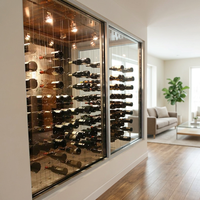 Vente en gros de casier à vin flottant personnalisé Clips en argent Affichage de câble flottant pour meubles de maison Présentoir de bouteille de vin pour le vin