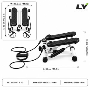 <span class=keywords><strong>Mini</strong></span> <span class=keywords><strong>stepper</strong></span> hydraulique réglable, capacité 135 kg, <span class=keywords><strong>avec</strong></span> bandes de résistance, écran LED, pédale antidérapante, appareil de cardio pour la maison - Product Image 4