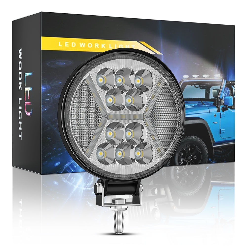 DXZ New 4-Inch 126W LED Work Light 12-24V Interior Spotlight DRL Retrofit/Upgrade for Vehicles CE ROHS Certified 1-Year Warranty