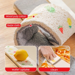 Éponge de nettoyage longue et absorbante en coton de pâte de bois pour évier de cuisine, comptoir et lavabo – Outil absorbant l'eau - Product Image 2