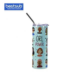 600ml de acero inoxidable aislado espumosos Arco Iris vaso con tapa y pajita 20 oz recta flaco vaso tazas al por mayor - Product Image 4