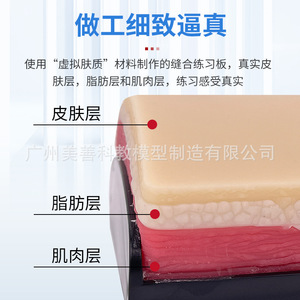 Módulo de sutura de piel simulada: Práctica de incisión y sutura muscular quirúrgica, entrenamiento de sutura médica, estética - Product Image 4