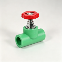 Robinet d'arrêt PPR pour tuyau d'eau, raccord 4 points, tailles 20/25/32, avec bonnet en acier inoxydable à âme en cuivre épaissie, connexion par fusion thermique