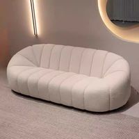 Lammfell-Kürbis-Chesterfield-Sofa-Set Dreisitzer für Kleine Wohnungen Internet-Trend Lässig Einfach Modern Leichter Luxus