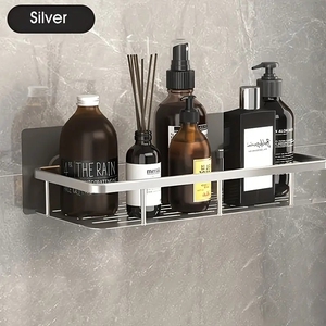 Mensola da bagno senza Punch mensole da bagno a parete per doccia accessori per Organizer da bagno in alluminio quadrato - Product Image 2