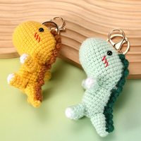 Pendentif dinosaure en laine, petit dragon laiteux, porte-clés tricoté transfrontalier et pendentif dinosaure fait main au crochet