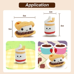 Hilo de tejer arte Ganchillo Uncinetto Lanches Instant Nudeln Street comida rápida hecho a mano Crocheing Diy <span class=keywords><strong>Kit</strong></span> de ganchillo para principiantes - Product Image 4