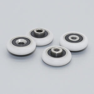 Poulie à roue en plastique S604RS avec rouleau recouvert de caoutchouc, trou fraisé, anneau intérieur saillant, rouleau fileté pour la vente en gros - Product Image 3