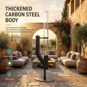 <span class=keywords><strong>Stufa</strong></span> <span class=keywords><strong>a</strong></span> Pellet da Esterno con Ampio Campo Visivo, Fiamma Aperta Alta, per Giardino e Cortile, con Funzione di Riscaldamento e Decorazione - Product Image 5