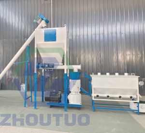 500kg mỗi giờ giá thấp đơn giản dễ dàng kiểm soát gà gia súc vịt lợn Hệ thống chế biến thức ăn cho trang trại nhỏ - Product Image 1