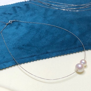 Collier de perles d'Akoya blanches australiennes miniatures de 6 à 7 mm, naturelles, sans couleur, avec une perfection subtile - Product Image 1