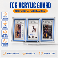 Étui de protection magnétique triple pour cartes en acrylique à 3 emplacements, protection UV à 99 % pour cartes gradées PSA BGS CGC avec pare-chocs