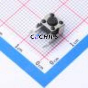 TC-6615-4.5-250G Tactile Switch Bent Lead Through Hole-4P,6x6mm Single Pole Single Throw Round Button 2.5N Right Angle Insert - Product Image 1