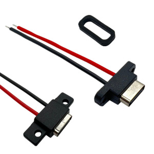 Không thấm nước nữ Chassis nối Loại C hàn cáp 2 lõi tích cực và tiêu cực sạc Ổ cắm USB3.1 giao diện 2P - Product Image 2