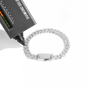 Bracelet Chaîne Unisexe Hip Hop Miami en Argent 925 Plaqué Or 18K avec Moissanite Sertie, Style Cubain Tendance, Prix Usine - Product Image 5