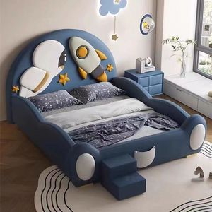 Astronaut Kids Bed Space Theme con tobogán y barandillas Cama individual moderna para adolescentes Niños Habitación <span class=keywords><strong>juvenil</strong></span> - Product Image 4