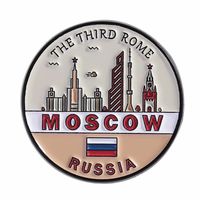 Épinglette personnalisable en alliage de zinc gravée Cathédrale Saint-Basile de Moscou, Russie – Cadeau de collection de voyage, broche émaillée peinte