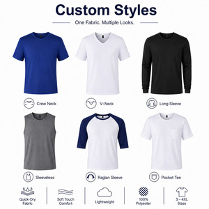 T-shirt pour homme en polyester 100% 150 GSM, séchage rapide, respirant, effet rafraîchissant, pour le sport, l'entraînement et les activités athlétiques. - Product Image 4