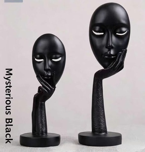 Nordic Creative Abstract Black and White Art Facial Mask Ornament Beauty Salon Decoration Figure Sculpture Crafts - Product Image 4