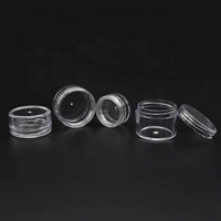 Pots en plastique PS transparents vides de 2g, 2,5g, 3g, 5g, 6g, 7g, 8g, 10g, 15g, 20g, 25g, 30g, 40g, 50g, 60g, 100g, 240g, 480g pour crème contour des yeux et poudre libre