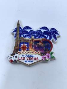 Aimant de réfrigérateur souvenir touristique européen en métal personnalisé, style Art Déco, taille moyenne, compagnon de voyage, forme 2D/3D en relief - Product Image 3