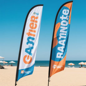 Cheap Price Custom Heat Sublimation Printing Outdoor Flying Wind Polyester Feather Flag with Stand