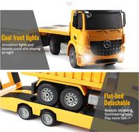 Semi-remorque à plateau plat détachable RC 2.4G sous licence 1:20, Tracteur de chantier à plateau bas
