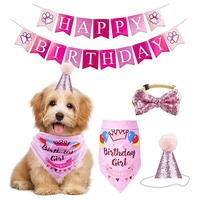 Décorations de fête d'anniversaire pour chien, bannière en papier personnalisable avec dessin animé, pour intérieur, vente en gros