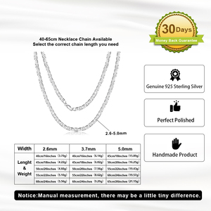 RINNTIN SC78 collana a catena piatta per donna uomo in argento 925 Sterling 3.7mm - Product Image 3