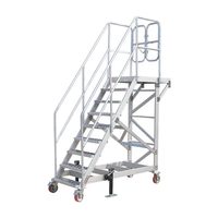 Plateforme d'étagère mobile à roulettes, chariot industriel à marches pour le refourrage en entrepôt et en supermarché